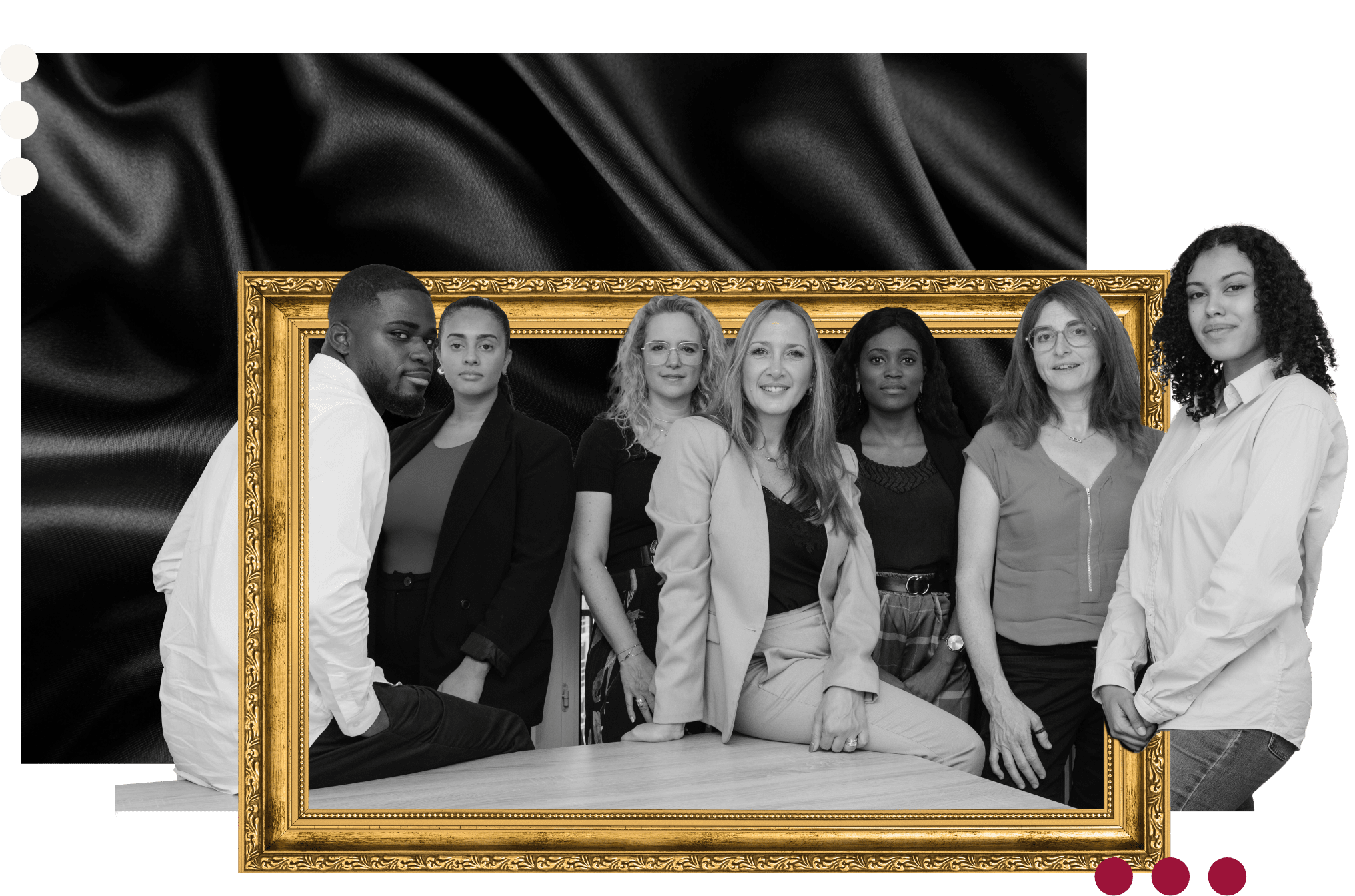 collage-equipe-satin-cadre-dore